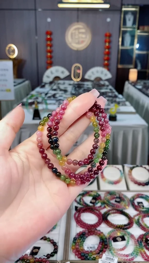 未镶嵌老矿碧玺三圈手串5mm+碧玺hon多样性发货一条
