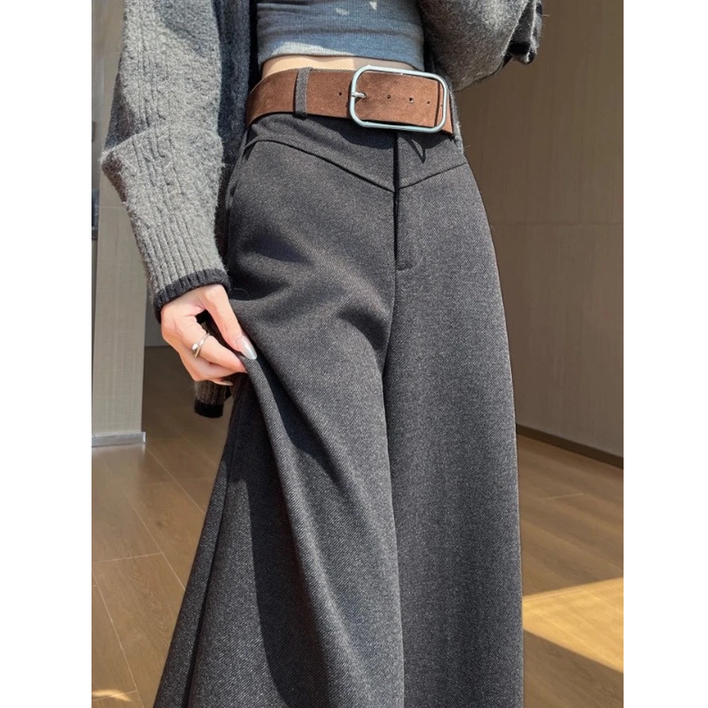 老钱风女休闲风磨毛西装裤休闲裤宽松新款时尚洋气百搭女装