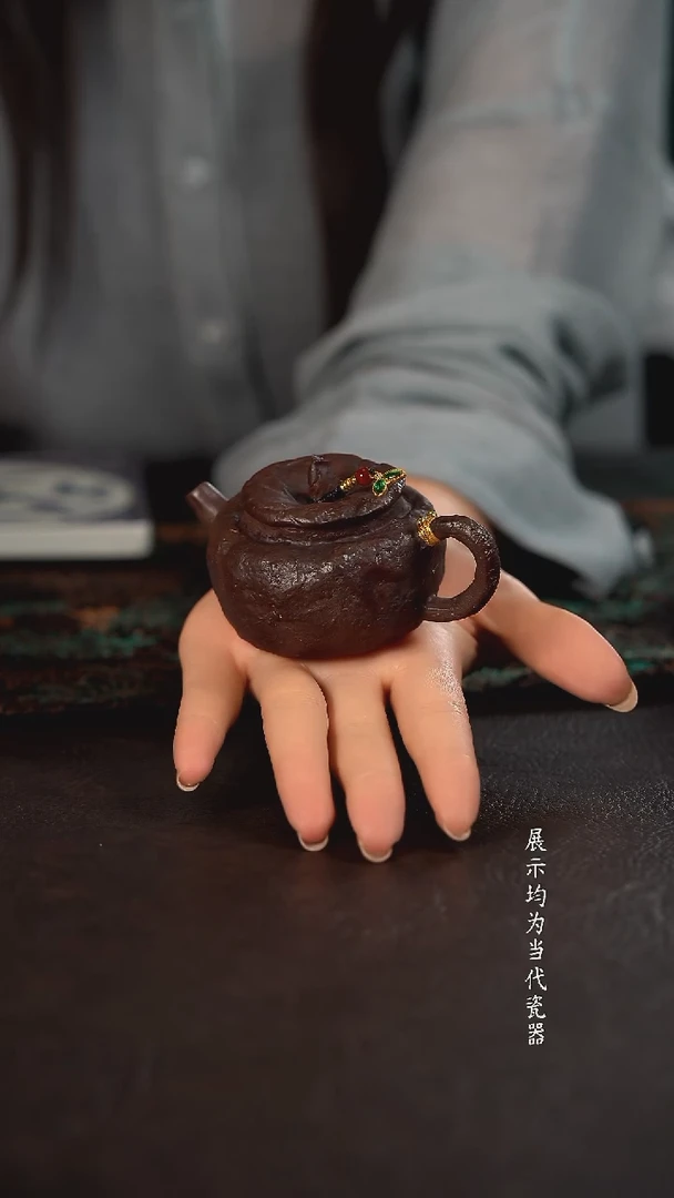 100c伟壶柴烧小泡壶 小柿子