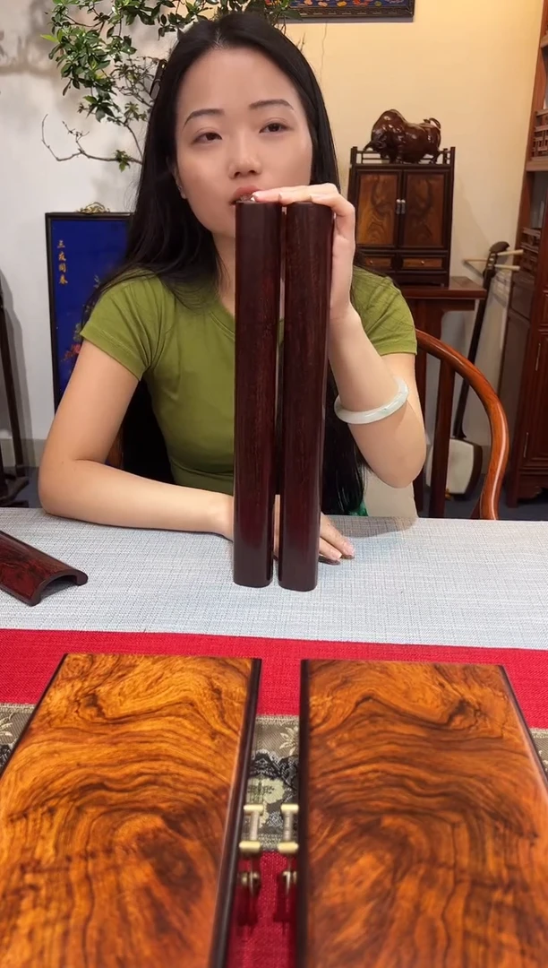 紫檀木类成套家具紫檀文房雅器精品镇尺   一对