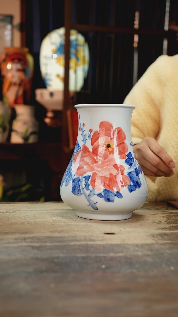 【闪购商品】瓷片景德镇纯手工釉下彩精品花瓶