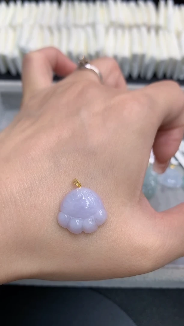 吊坠(不含链)18K金镶嵌翡翠1111