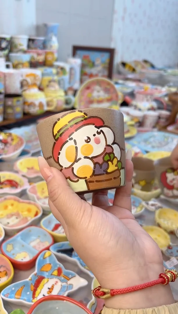 摆件陶景德镇陶瓷手绘微瑕