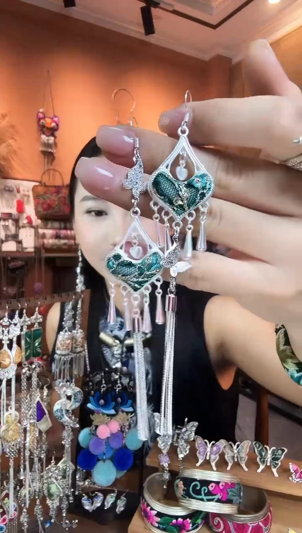 刺绣纯手工民族风耳环