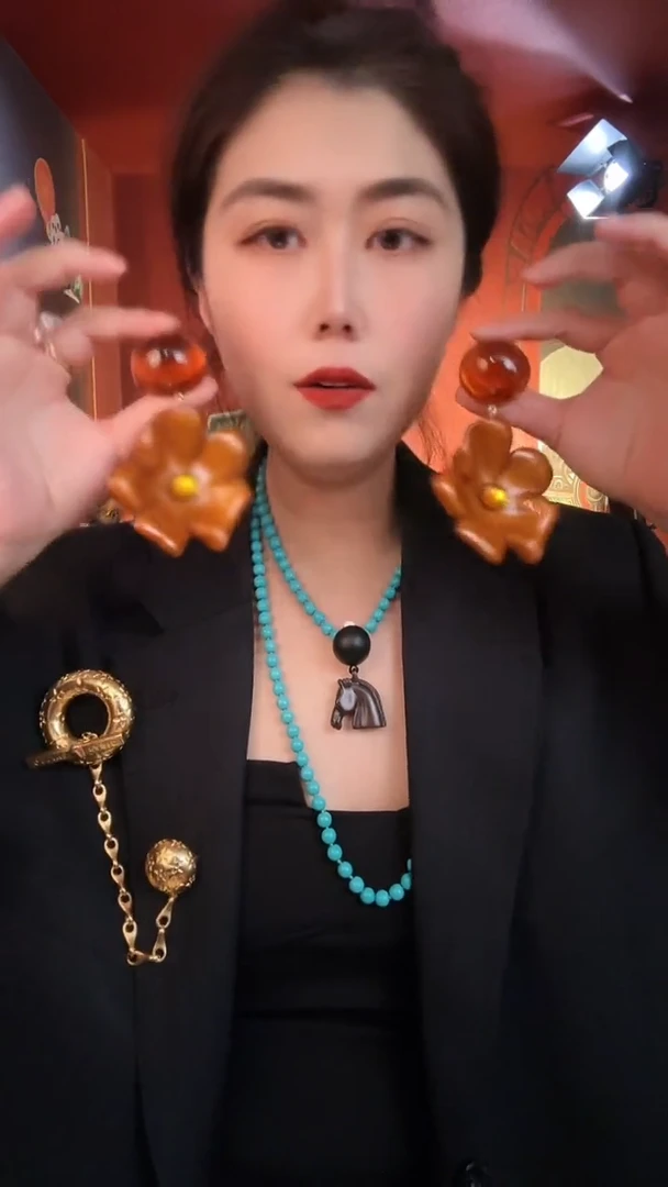 合金无合金无孤品不折腾系列美拉德色花朵耳夹不退