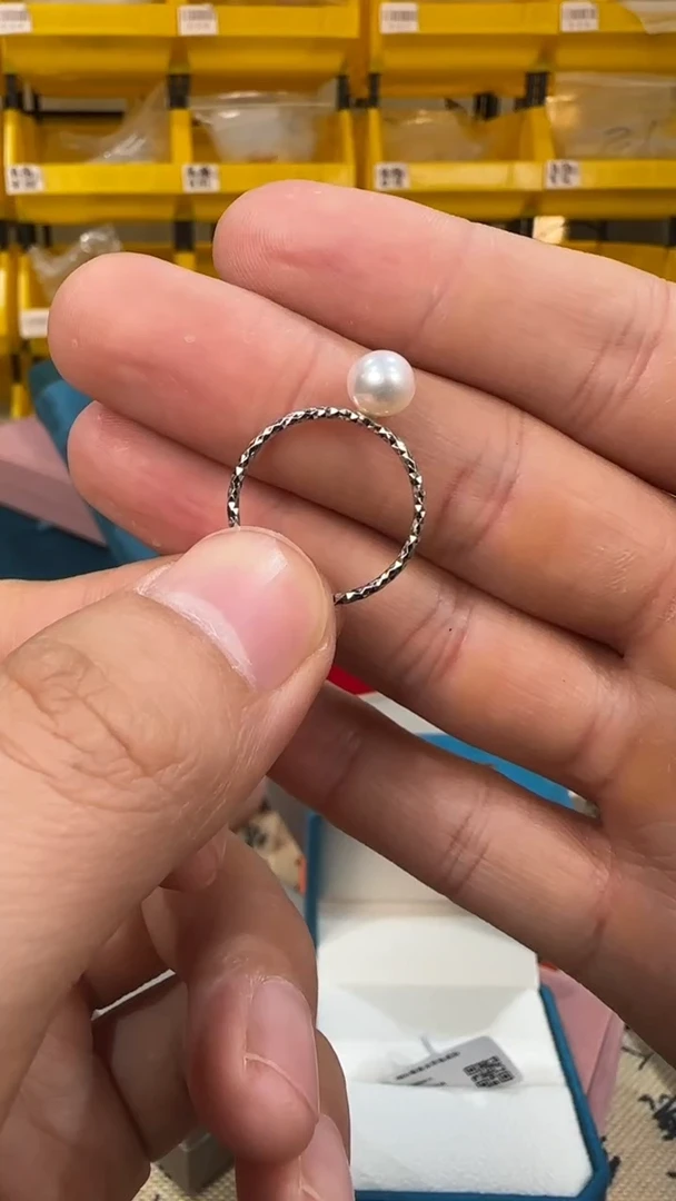 银S925镶嵌戒指淡水珍珠JJZ0334-6DOwi060070