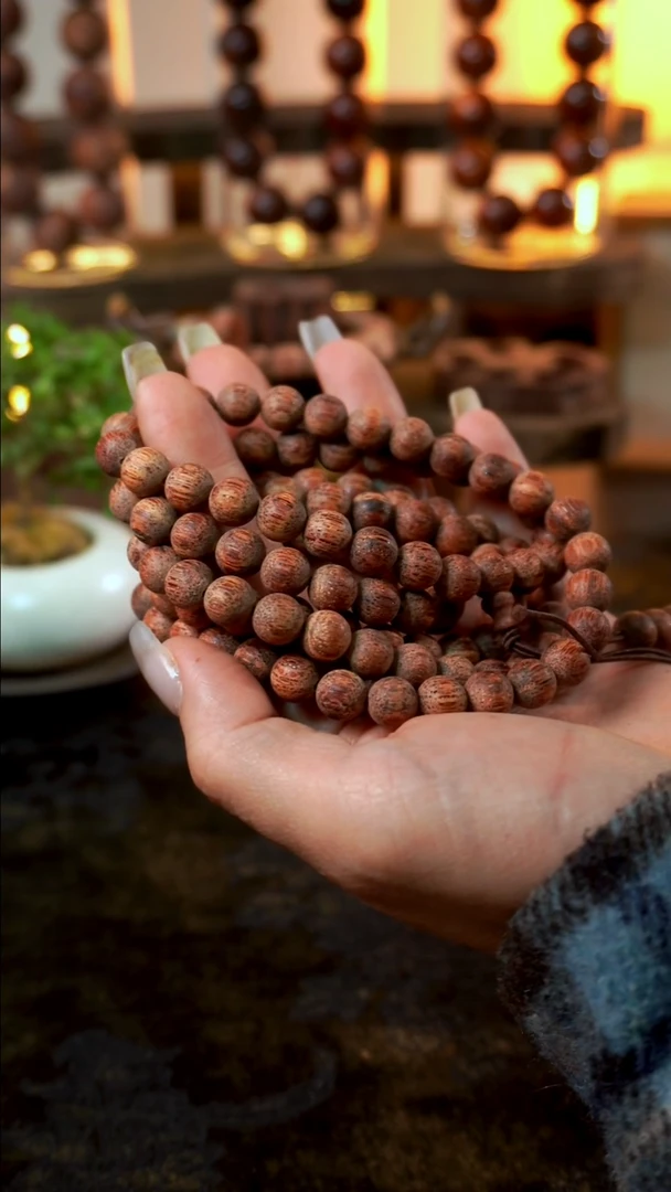 藤类藤类降真香缅甸东枝料白血油棋超一档0.8尺寸108颗圆珠