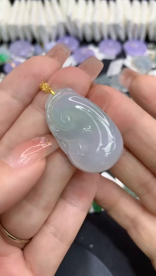 吊坠(不含链)18K金镶嵌翡翠11111111111