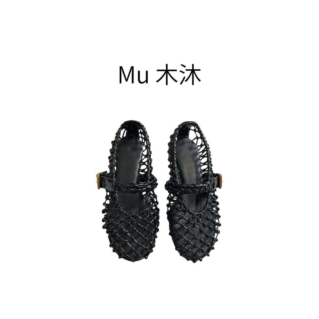 Mu木沐♠新品编织网状设计款凉鞋