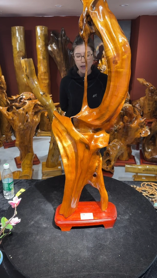 金丝楠明*金丝楠木随形孤品摆件1144