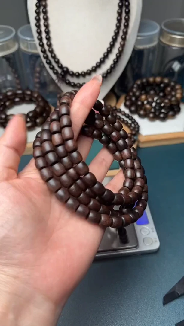 【闪购商品】沉香手串越南芽庄紫奇楠8mm108桶珠