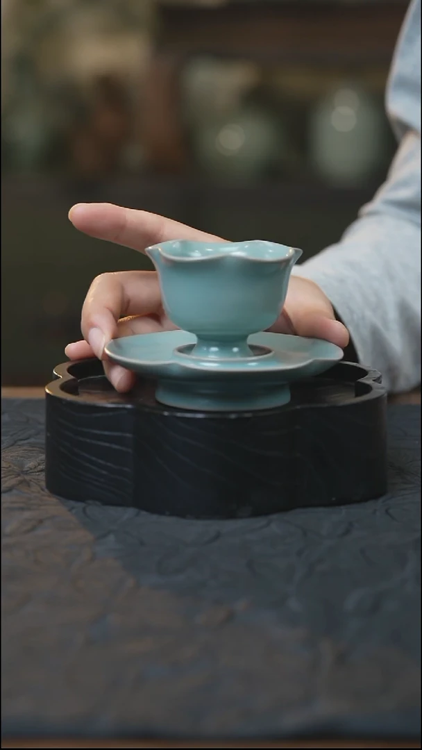 汝瓷 （拾汝）（天青）梅花盏