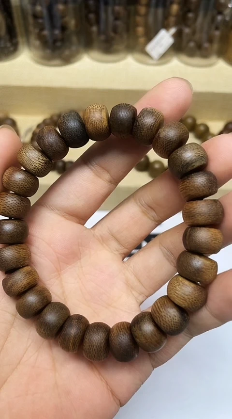 沉香手串真*远沉香沉香手串算盘珠1.2文莱粗纹软丝沉水