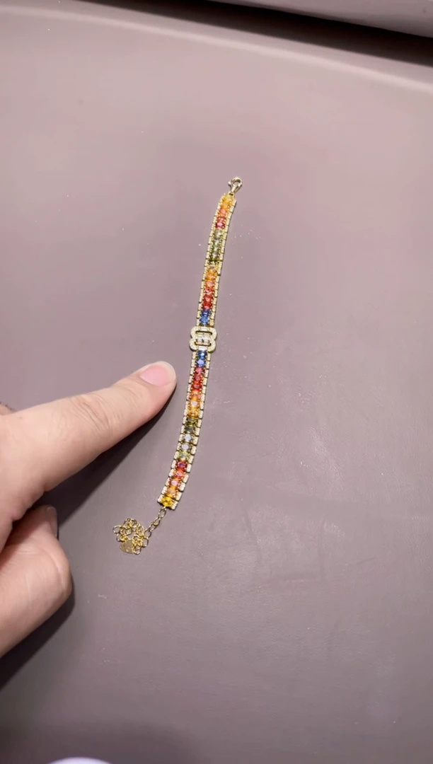 手链蓝宝石银S925镶嵌一条