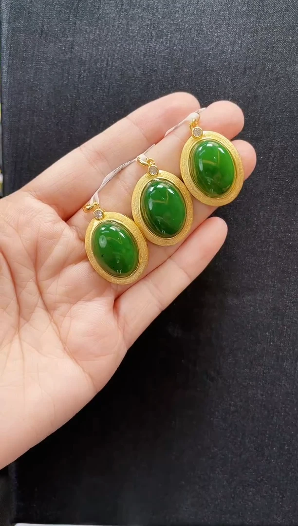 和田玉银S925镶嵌吊坠(不含链)多样性发一