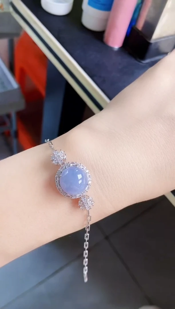 银S925镶嵌手链翡翠12