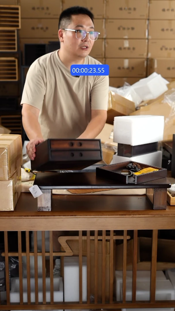 竹楠竹二层抽屉盒子