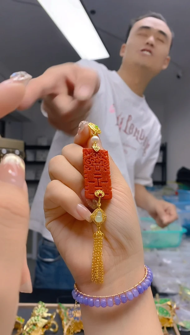 【闪购商品】翡翠耳饰合金62翡翠压襟