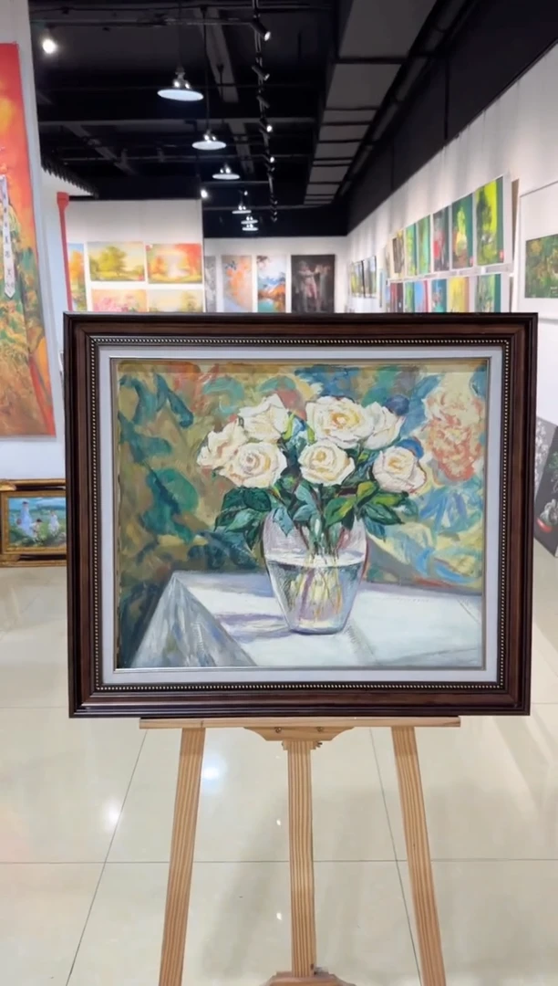 精品手绘油画作品《风景》50*60内框发