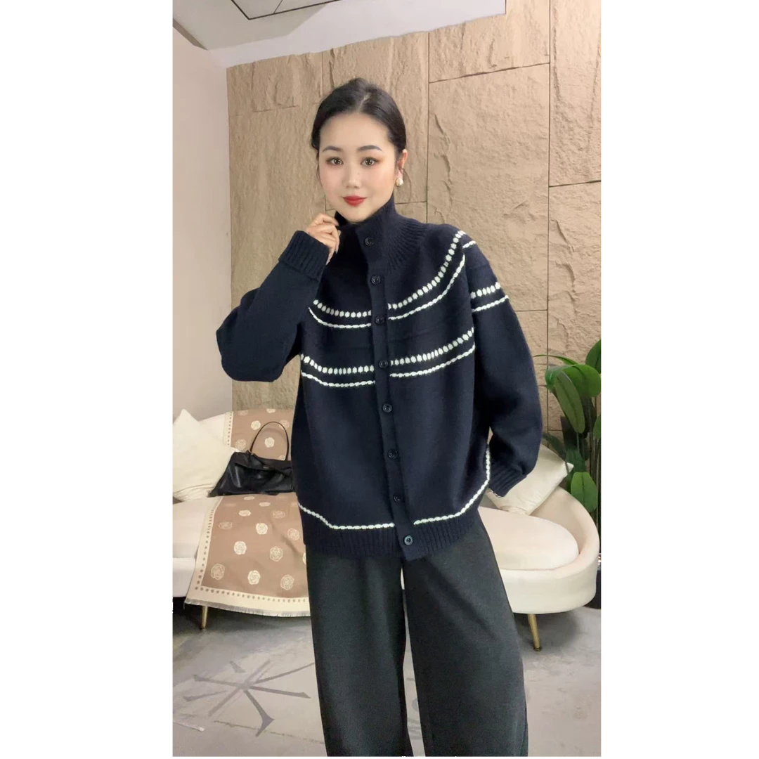 欧货纽扣费尔岛-高货加厚保暖宽松慵懒毛衣（Y-51113款）