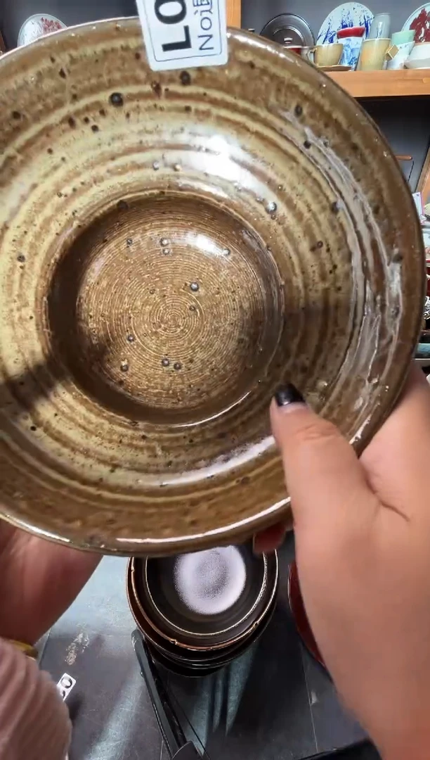 瓷片车**?L018陶泥葫芦碗微瑕