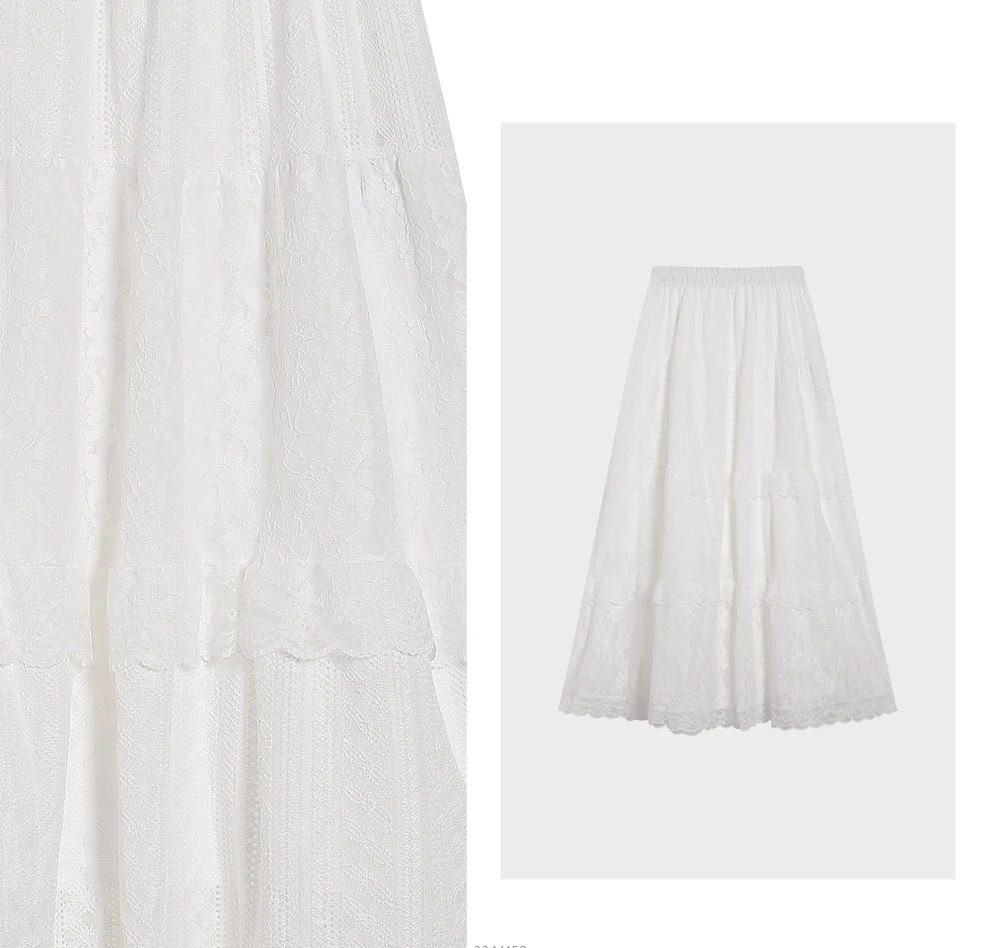简约气质蕾丝蛋糕A字时尚显瘦半身裙 W60199