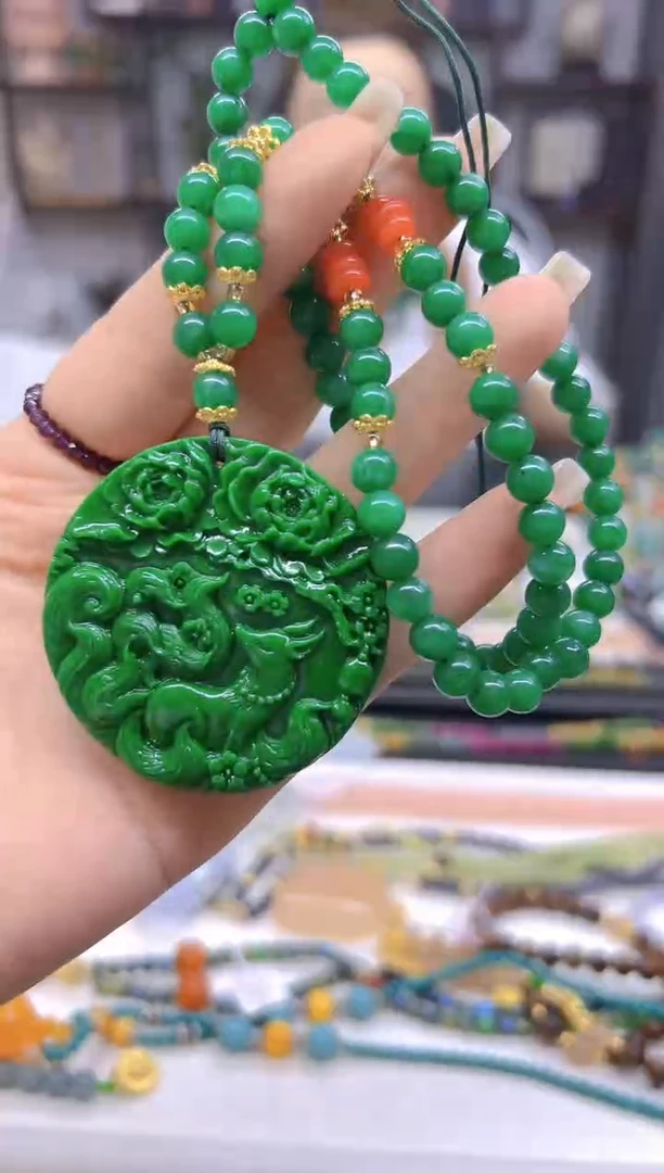 翡翠未镶嵌毛衣链DIY款M257