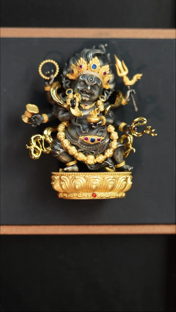 铜无杨*萱铜镀金大黑天
