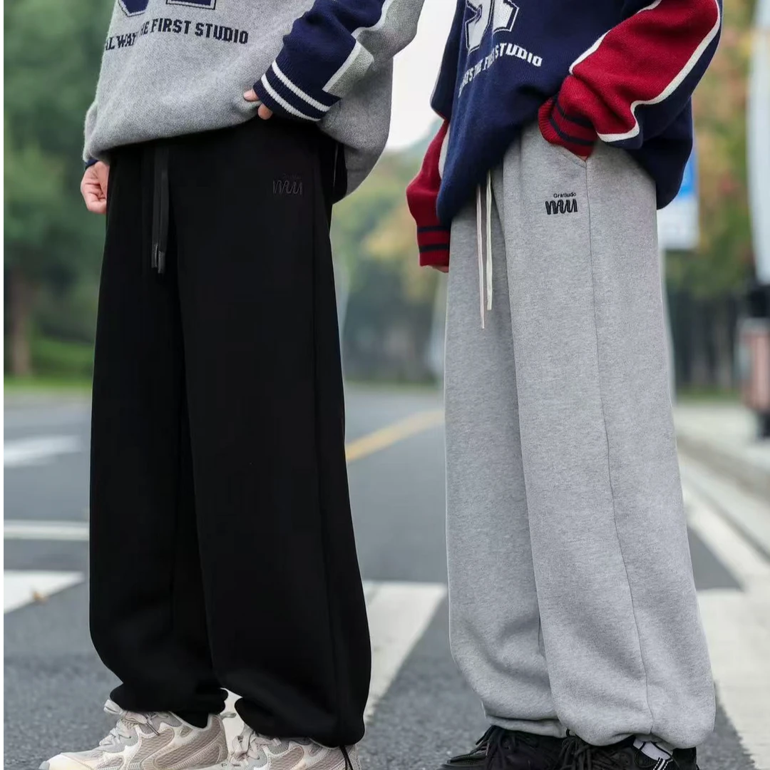 045～青少年加绒厚面料休闲长裤（裤脚可抽绳）（一体厚奥利绒）