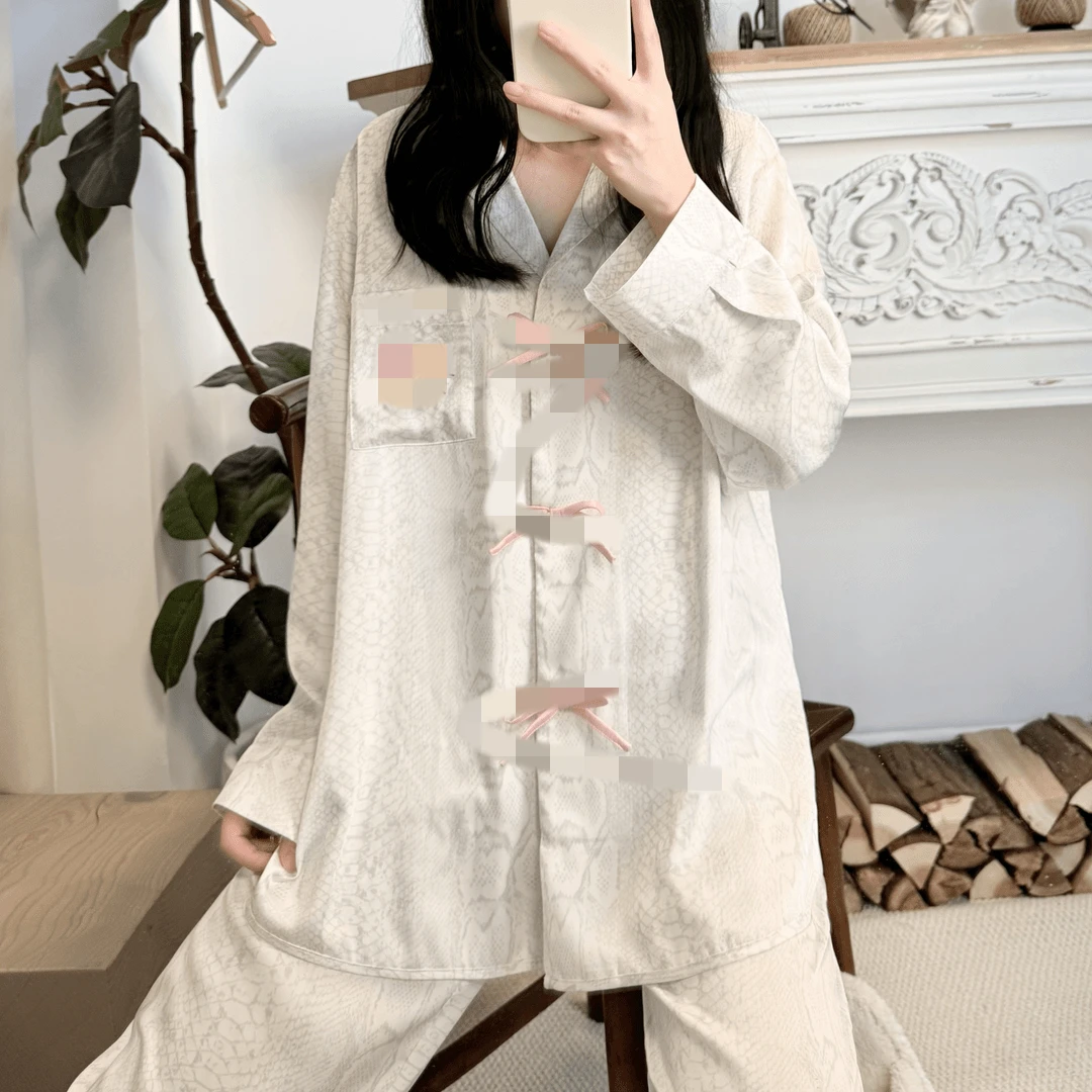 【白蟒纹】-新款潮牌轻奢可外穿居家服睡衣