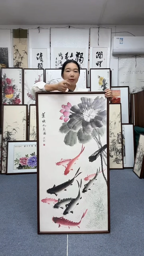 国画62*122实木画框京东包邮手绘