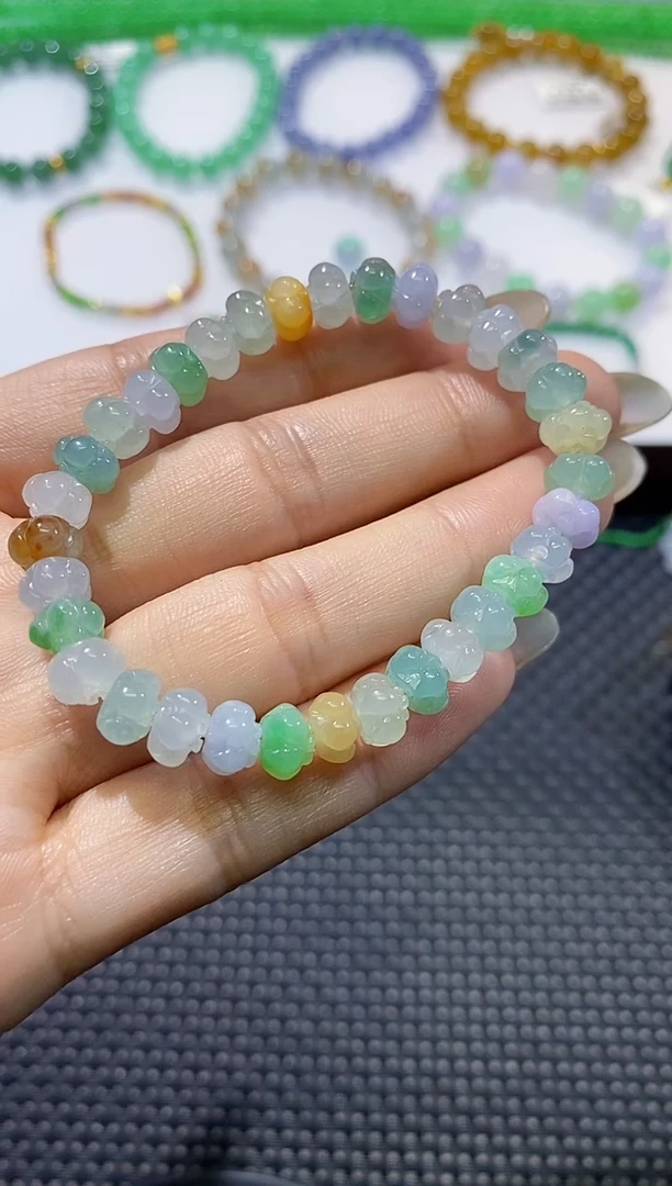 散珠翡翠卡7加莲花手串