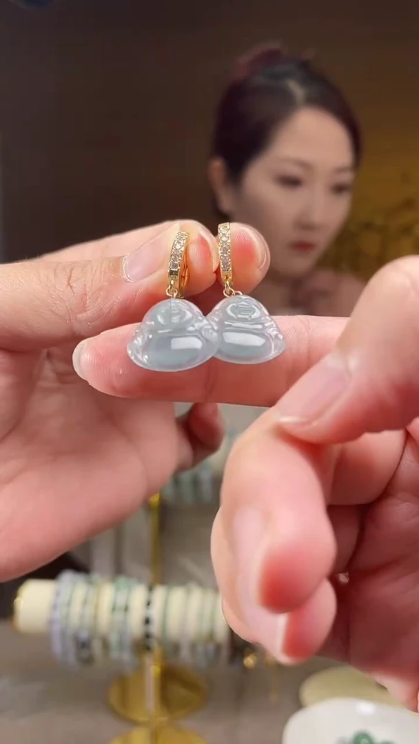 翡翠合金耳饰翡翠