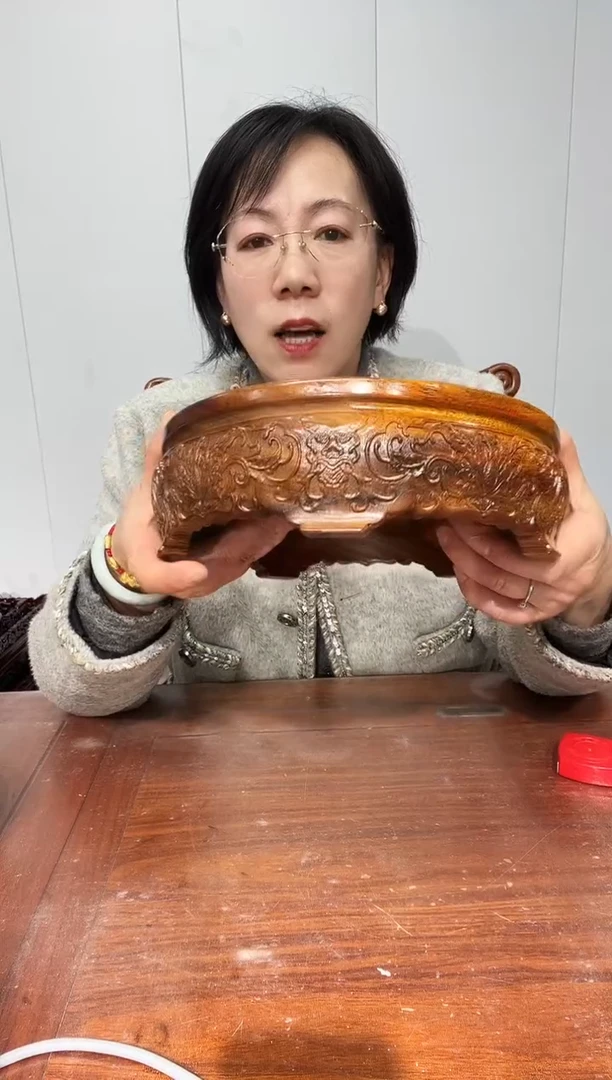 木老花圆形23*26*8精工款雕刻