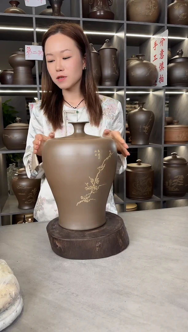 【闪购商品】罐本陶手作泥兴陶2-3斤花瓶罐手工痕迹微瑕