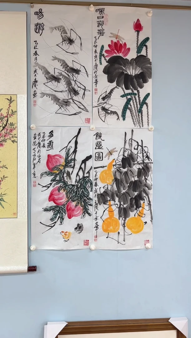 国画用****8武天庆老师四条屏