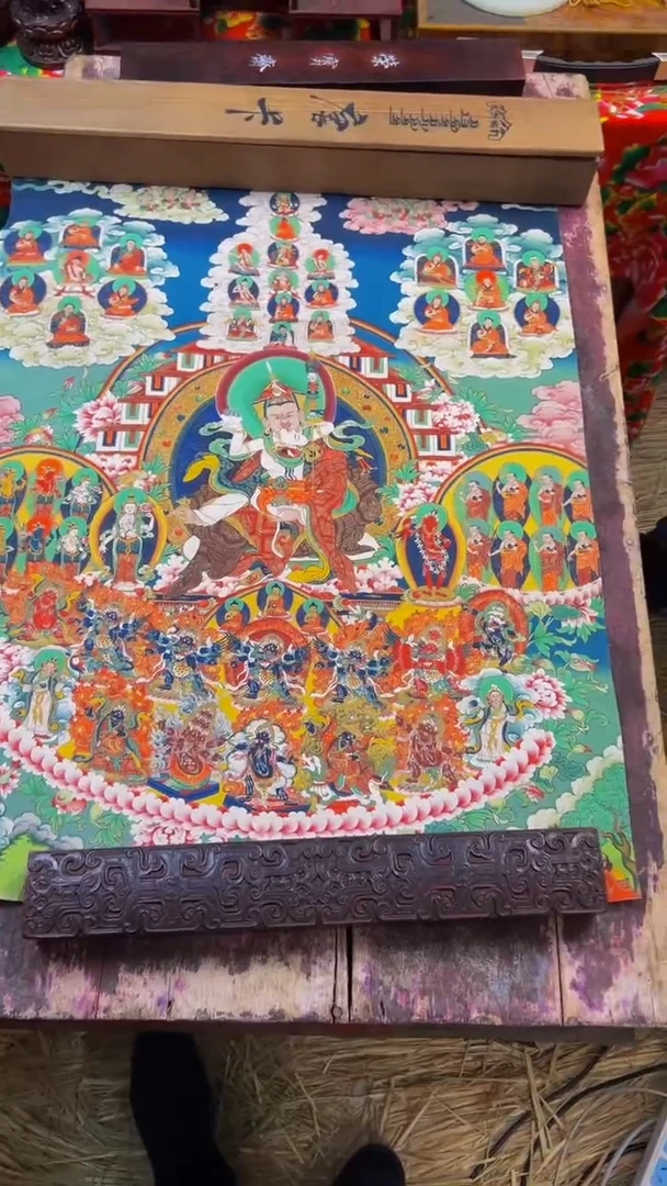 装裱画精品绘画手工唐卡链接-----莲花生大士
