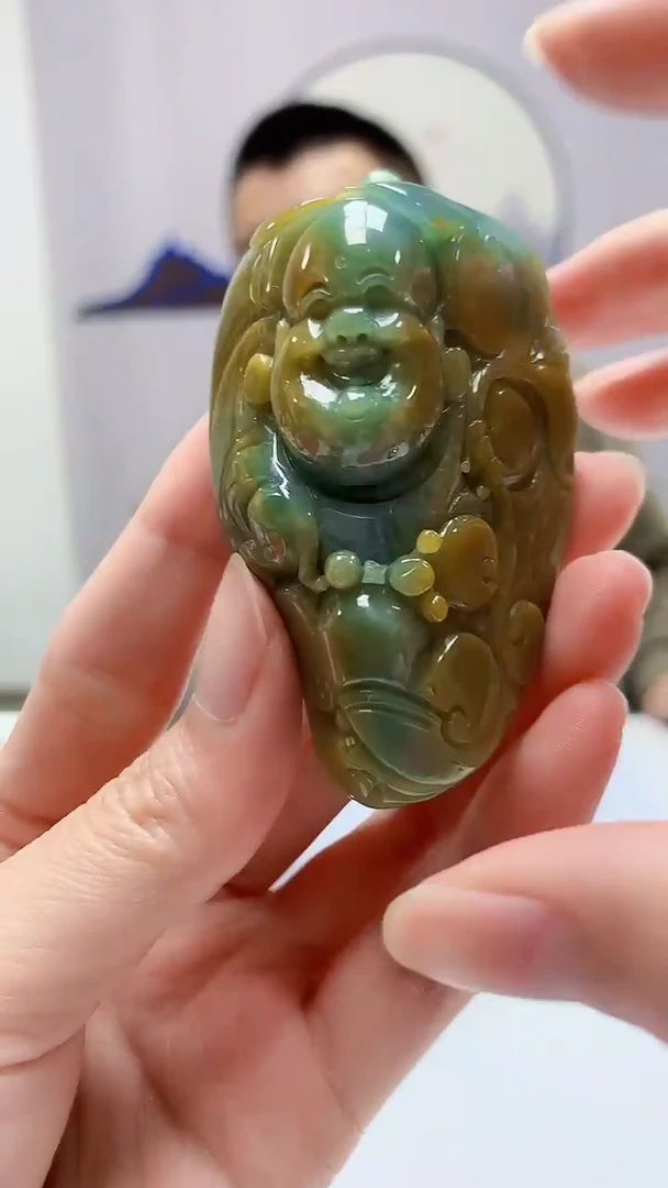 【闪购商品】定制翡翠未镶嵌4812zm-毛货挂件93佛公