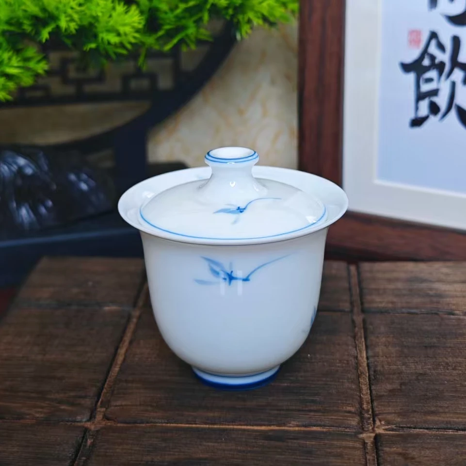 满容约90ml玉兰花二才小盖碗【赠1客杯】40cc