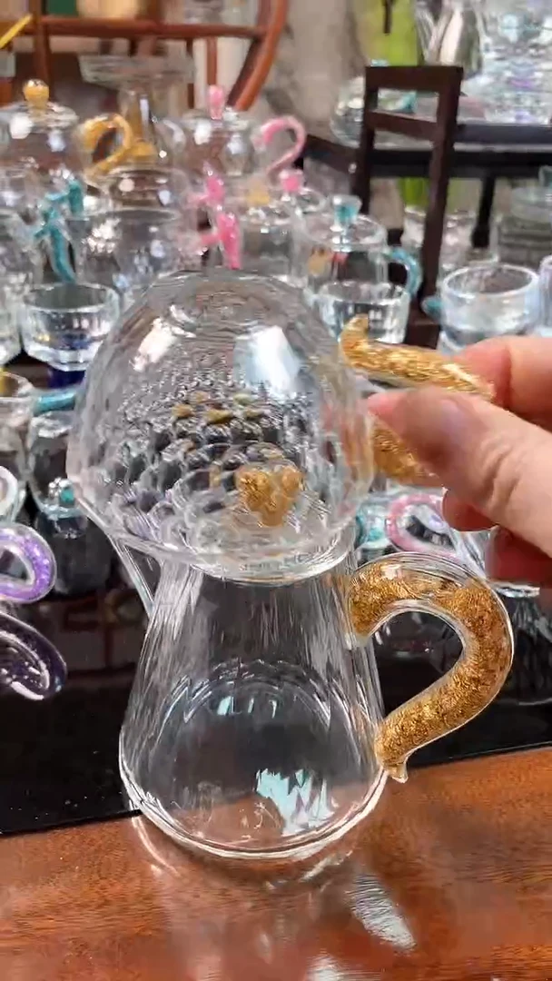 【闪购商品】金箔水晶咖啡壶茶壶送75ml主人杯