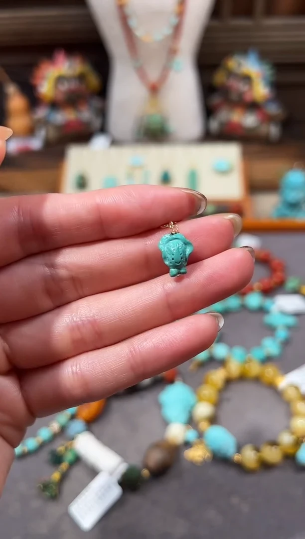 18K金镶嵌绿松石提溜绿松石提溜