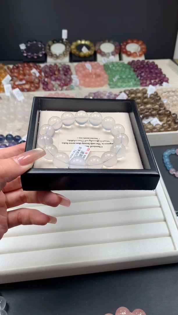 【闪购商品】水晶手链未镶嵌奶白晶14MM A48