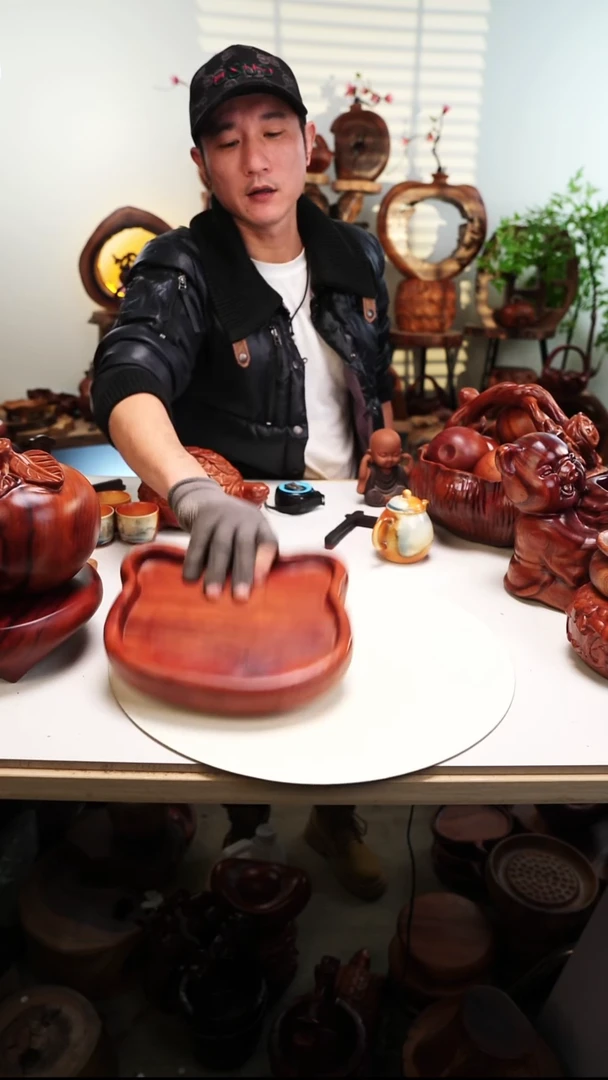 木A20香樟木摆件/小熊盆