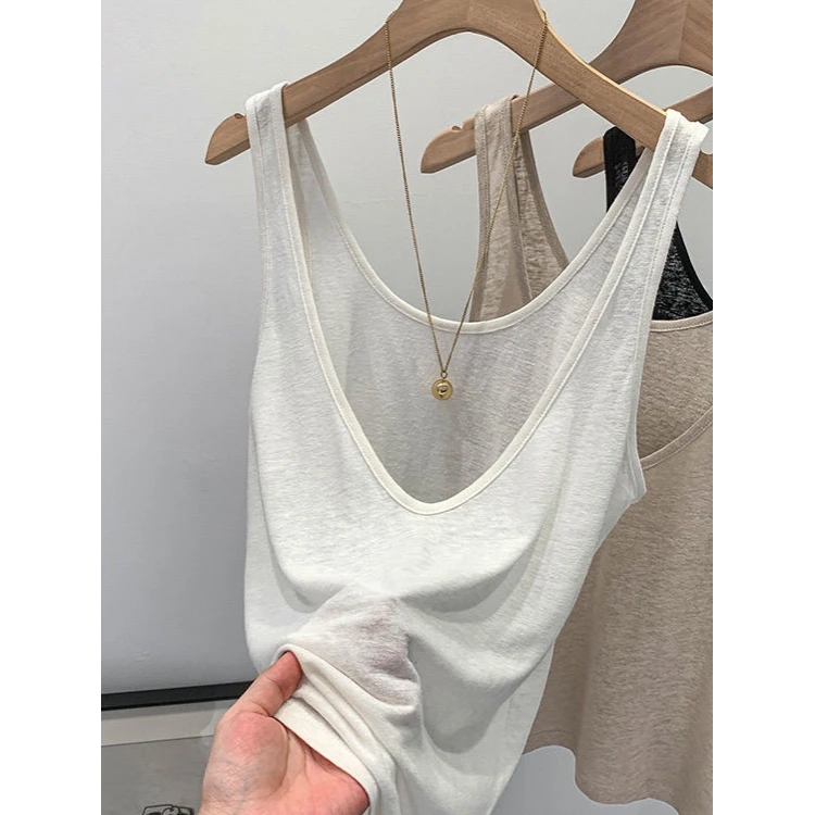 舒服到心坎了，怒推！韩系纯欲风无袖吊带背心女夏季甜辣妹修身上衣