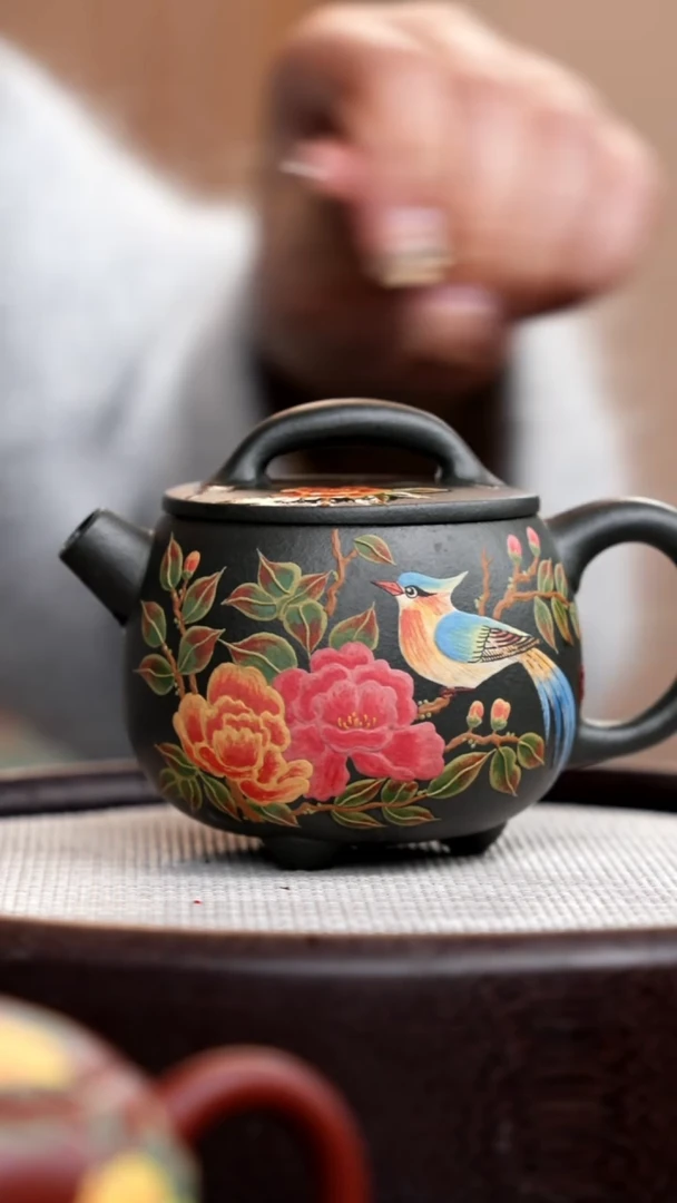 【闪购商品】紫砂茶壶九龄君子兰高石瓢