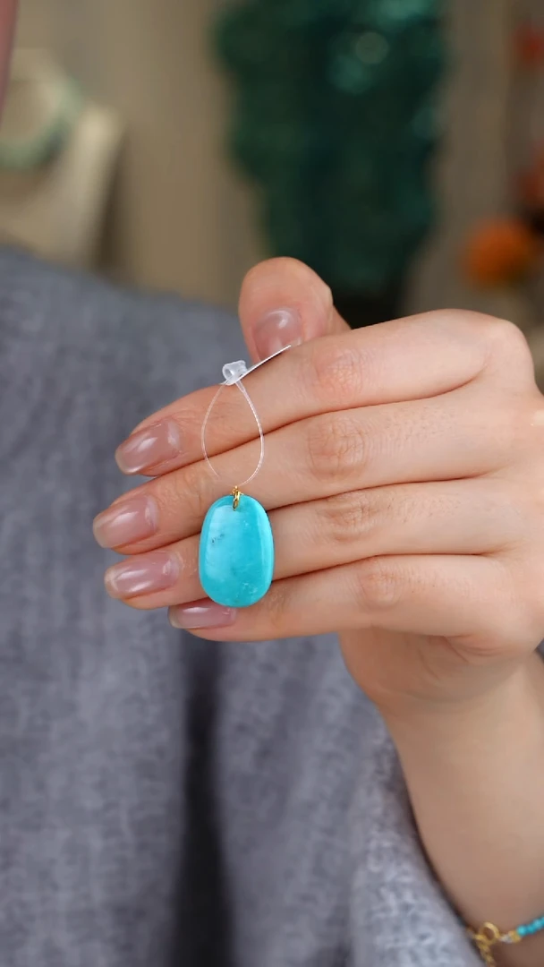 【闪购商品】绿松石吊坠(不含链)18K金镶嵌1