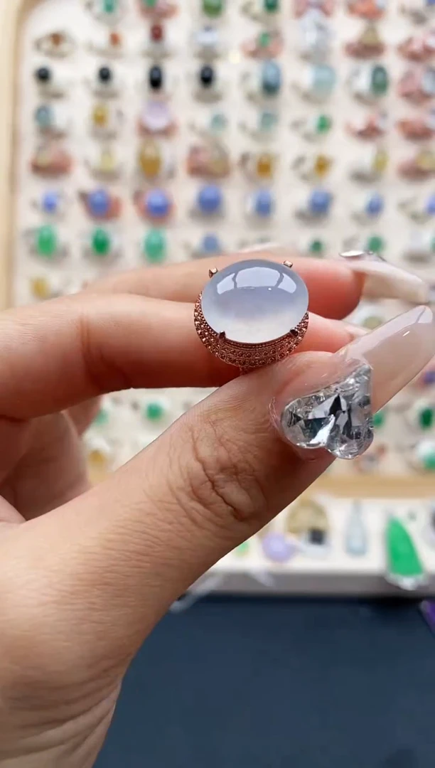 【闪购商品】翡翠戒指未镶嵌缅甸天然A货翡翠333   7+5