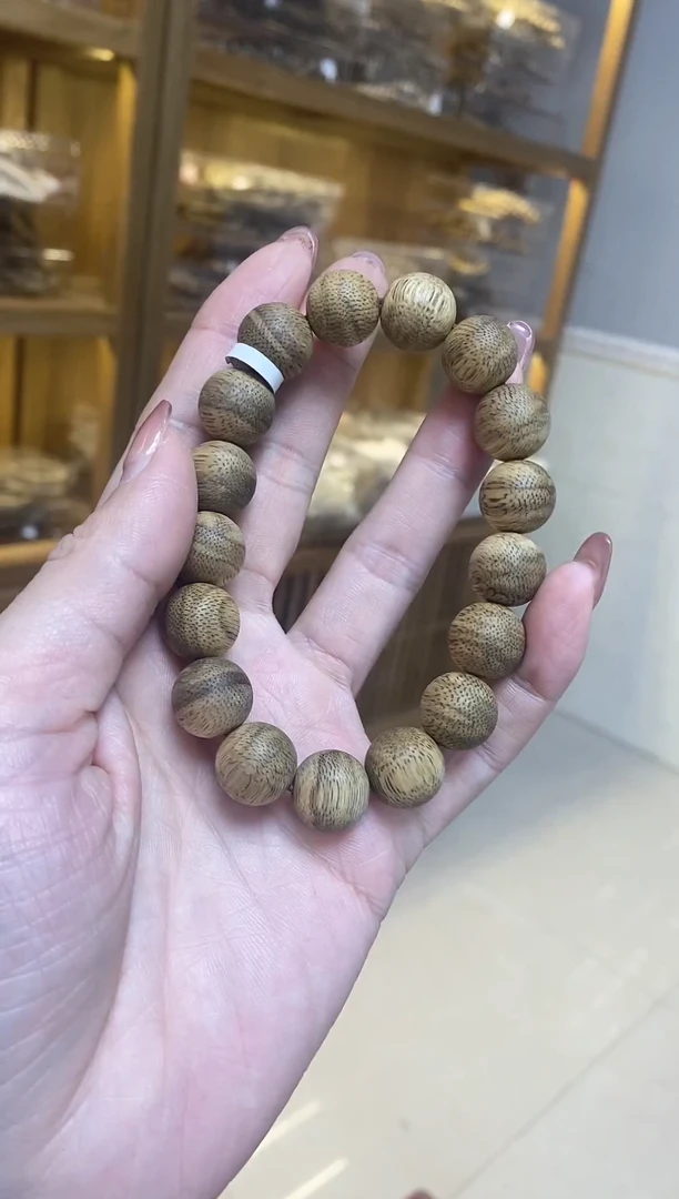 【闪购商品】沉香手串文莱圆珠单圈虎皮纹1.3多样性发其一