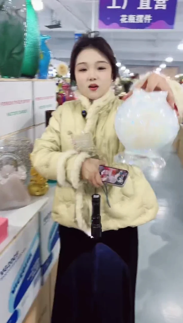 【闪购商品】玻璃私花主义花瓶厂-微瑕-GZST