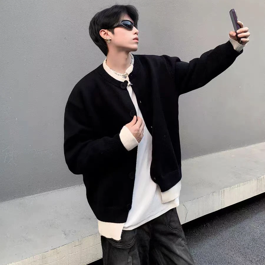 【文心】【绵羊毛】【时尚潮流】男士春秋冬款纽扣毛衣针织衫805